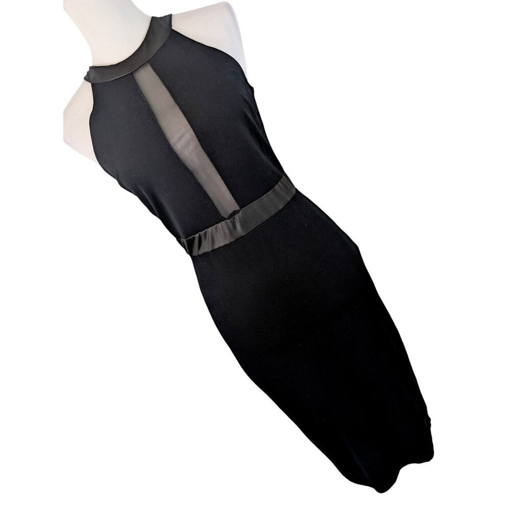 NICKI MINAJ! LUXE BLACK ALL STRETCH, SATINY WAIST & NECKLINE MIDI DRESS! SZ M